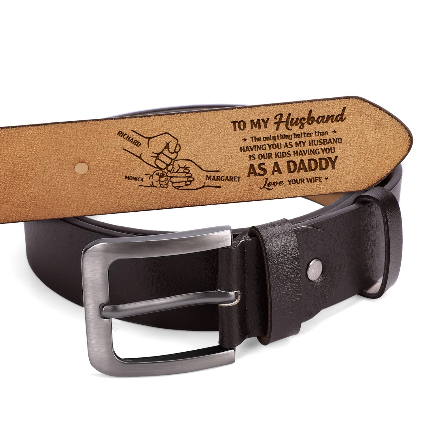 Engraved Leather Belt