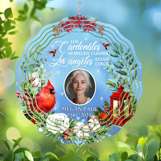 Los Cardenales Aparecen Cuando Los Ángeles Están Cerca - Personalized Wind Spinners